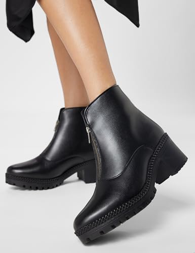 Elle Women's Zip Boots,Black,UK-5
