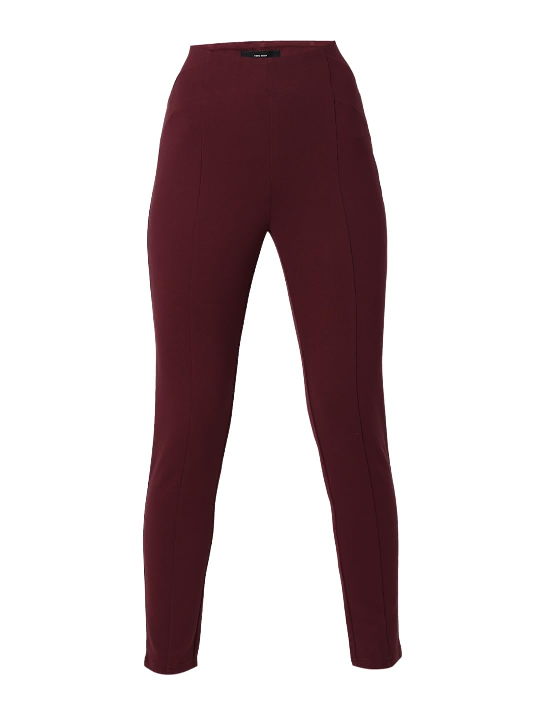 VERO MODA Women Solid Maroon Rayon Skinny Fit High Rise Jeggings