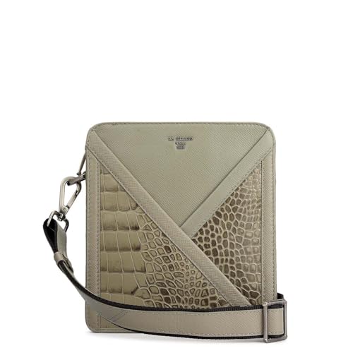 Da Milano Leather Grey Sling Bag for Men (10044A)