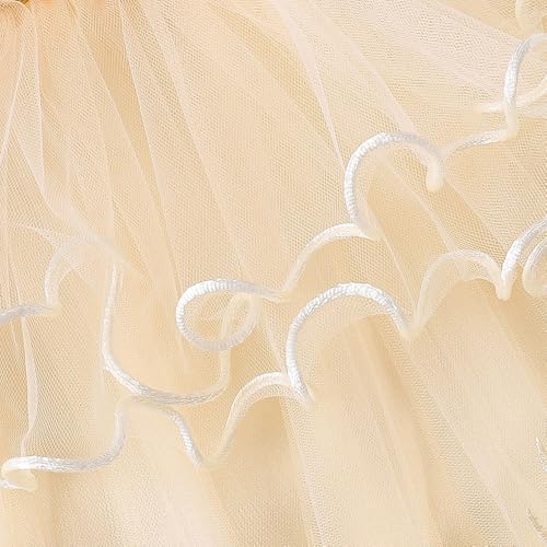 Hopscotch Baby Girls Knee Length Party Dresses in Cream Color For Ages (18-24 Months)