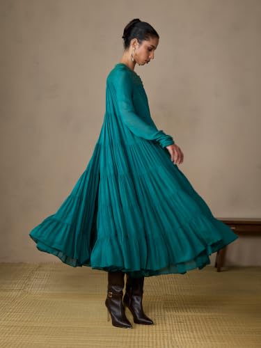 Ritu Kumar Ahram Teal Long Dress