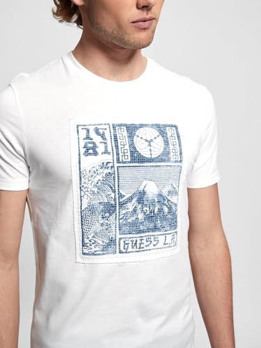 GUESS Eco Embroidered Patch Tee, Pure White, Large