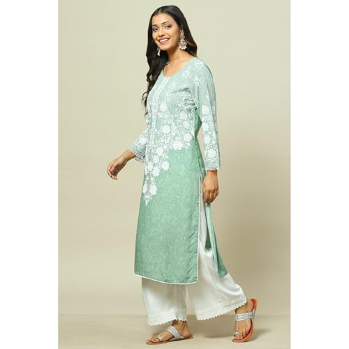 Rangriti Women Green Liva Straight Kurta_38