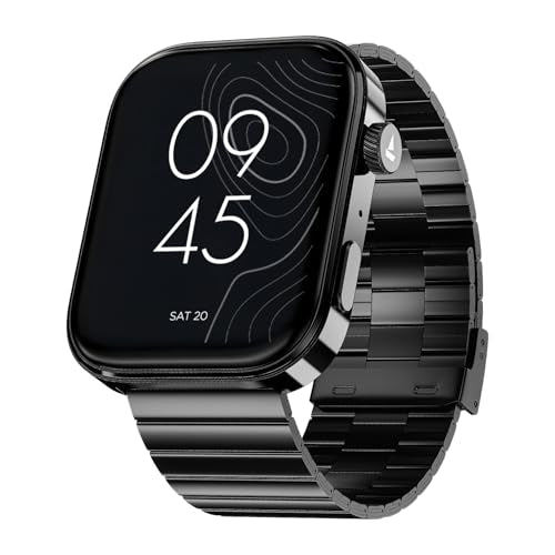 boAt Chrome Endeavour, Premium Metal Body, 1.96”(4.97cm) AMOLED Display,AI Coach Health Insights,Advanced S1 Processor,HRV,VO2 Max,Auto Watchface Refresh, Smart Watch for Men & Women (Steel Black)