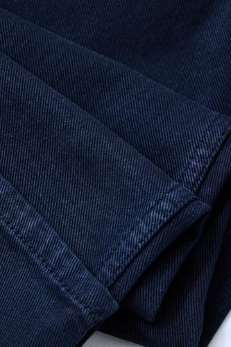 SNITCH Men Jeans | Baggy Fit Relaxed Style with Turned-Up Hem & Mid Rise | 100% Cotton Woven Fabric for Casual & Street Wear |Navy