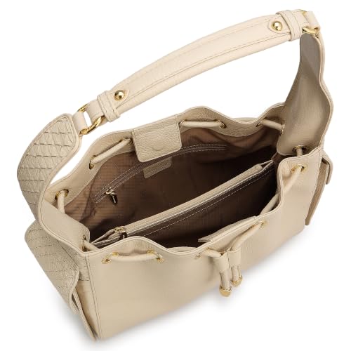 Da Milano Leather Shoulder Bag for Women - Marshmallow White (LB-02130)