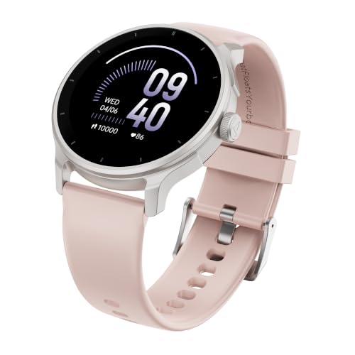 boAt Lunar Connect 2 with 1.28" (3.25 cm) HD Display, Metallic Design, HR, SpO2 & Sleep Tracking, Bluetooth Calling, Emergency SOS, Smart Watch for Men & Women (Cherry Blossom)