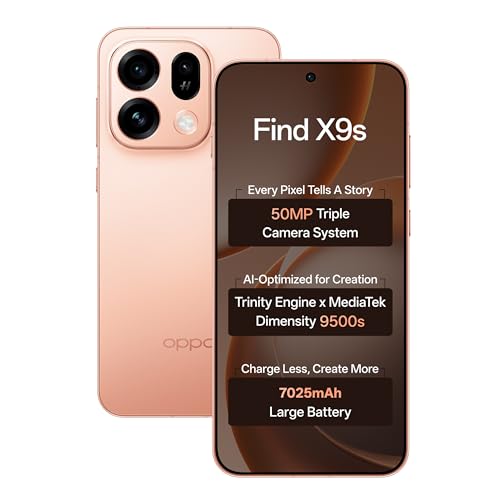 Oppo Find X9s 5G (Sunset Orange, 12GB, 512GB) | Hasselblad 50MP Triple Camera | 120× Super Zoom | MediaTek Dimensity 9500s | 7025mAh 80W SUPERVOOC | ColorOS 16