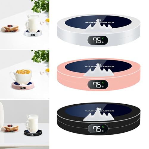 HEAVENGLOW Electric Beverage Warmer Plate USB Milk Tea Water Cup Heating for Home Gifts White