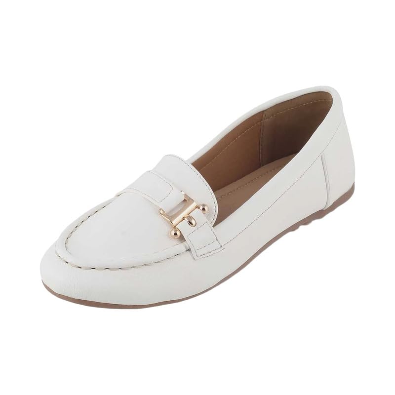 tresmode Sativa White Women's Casual Loafers in Size 3 UK / 36 EU