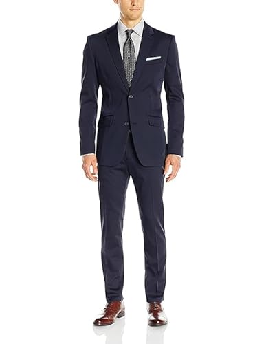 RISANI Men Single Breasted Two Piece Suit (in, Numeric, 40, Regular, Blue)