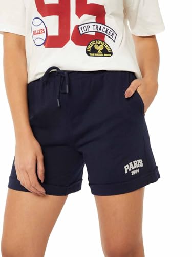 Max Women Printed Athleisure Shorts (Blue_XL)