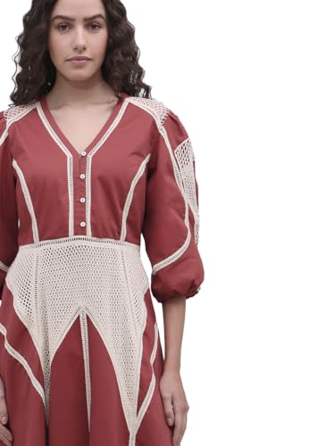 VERO MODA Womens Midi Dress Rust