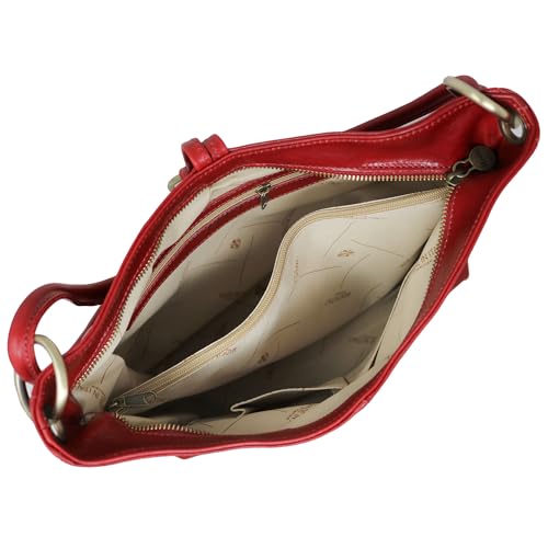 Floto Luggage Zip Pocket Tavoli Tote, Tuscan Red, Medium