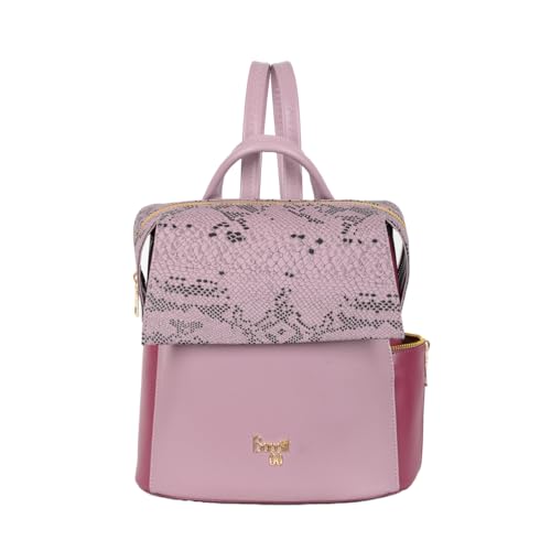 Baggit Women Pink Backpack Small Size | Ladies Stylish Casual Purse Bag