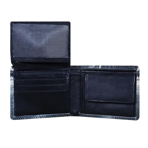 Calfnero Men's Genuine Leather Bifold Wallet-Multiple Card Slots ID Window with Coin Pocket- Leather Wallet (4313)