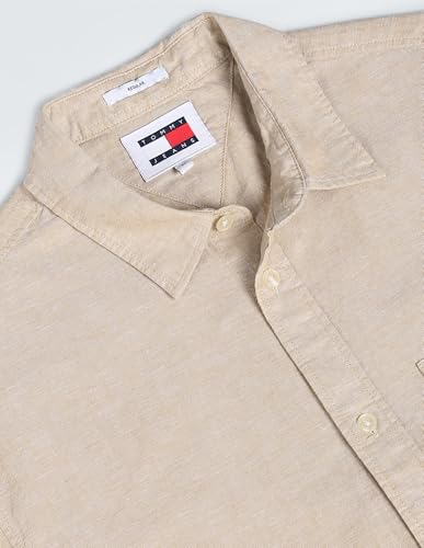 Tommy Hilfiger Mens Beige Color Shirt (XL)