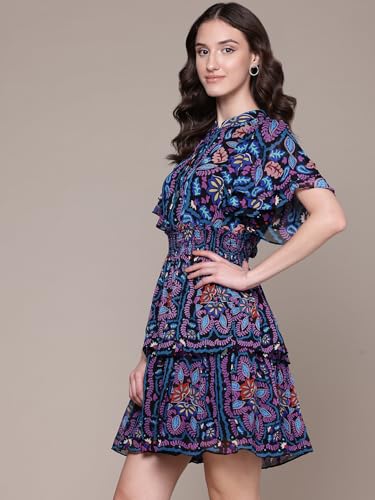 Label RITU KUMAR Blue Blair Skater Dress