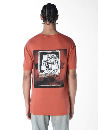 Jack & Jones Men Oversized Orange Tshirt