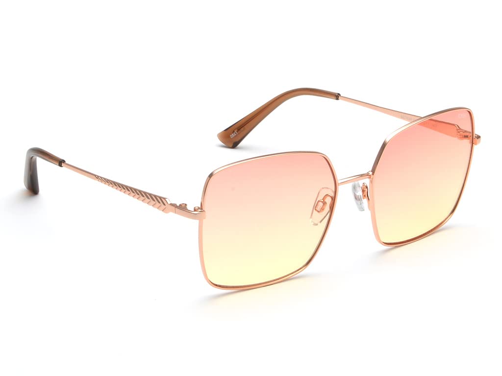 IDEE 100% UV protected sunglasses for Women | Size- Large | Shape- Square | Model- IDS2743RC2SG (Shiny Rose Gold)