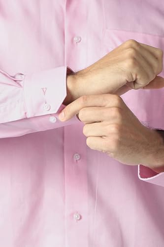 Men Pink Solid Full Sleeves Formal Shirt