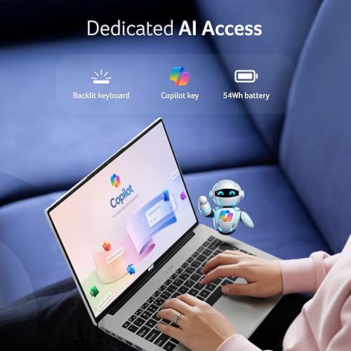 Acer Aspire 5, Intel Core Ultra 5 125H Processor,Office 2024 + M365 Basic, 16 GB RAM, 512 GB SSD, WUXGA IPS, 14.0"/35.56 cm, Win 11 Home, Pure Silver, 1.2 kg, A514-54H, Backlit KB, Premium Laptop