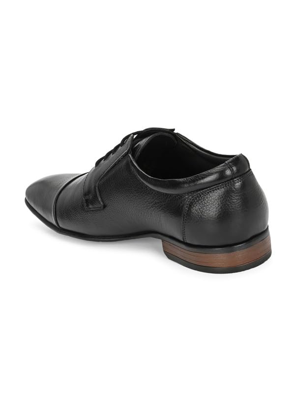 HITZ Men's Black Leather Lace-Up Shoes - UK 7