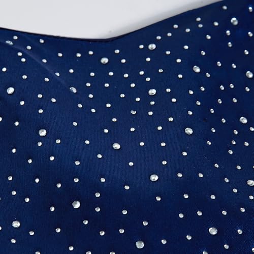 Hopscotch Girls Royal Blue Sleeveless Stone Embellished Sheath Gown For Age (3-4 Years)