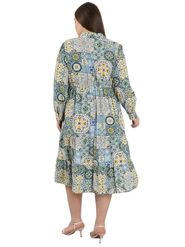 VERO MODA Curve Women's Fit & Flare Blue Dress