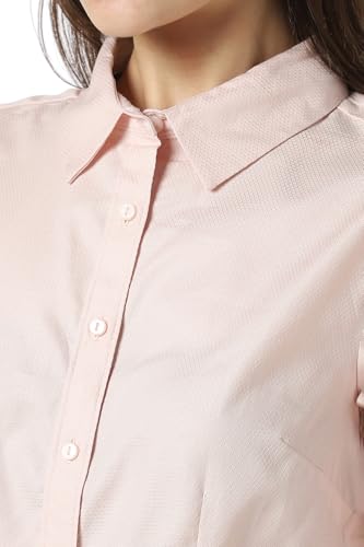 Van Heusen Women Pink Textured Long Sleeves Formal Shirt