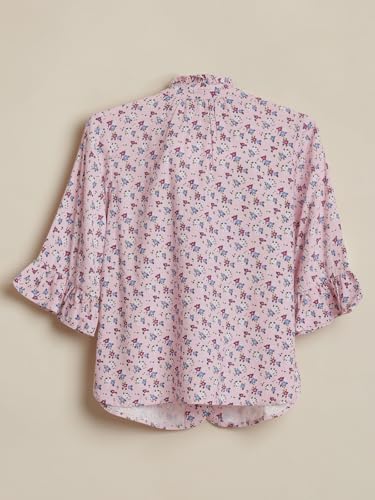Girls Pink Print Casual Top