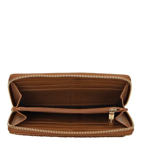 Da Milano Premium Leather Wallet for Women | Multi Compartment Travel Wallet - Caramel Brown (10539)