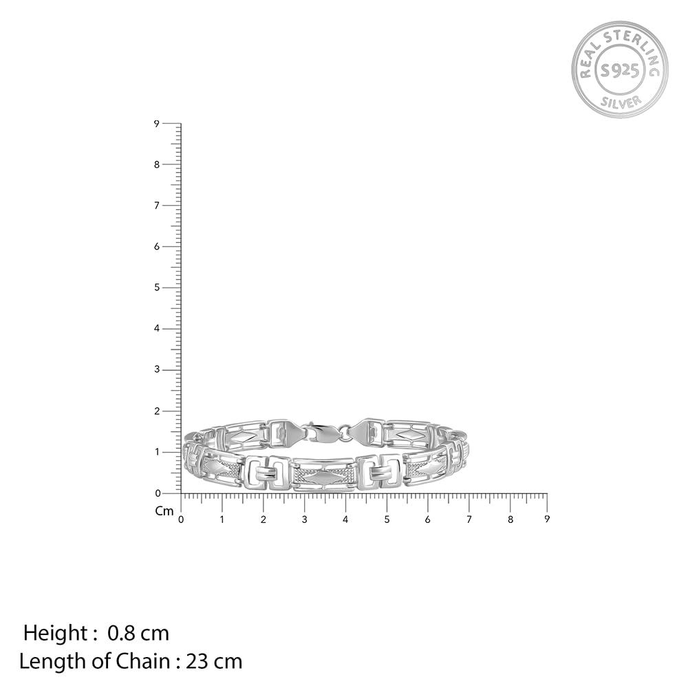 GIVA 925 Silver Classy Link Bracelet For Him | Gifts for Men & Boys | With Certificate of Authenticity and 925 Stamp | 6 Month Warranty*