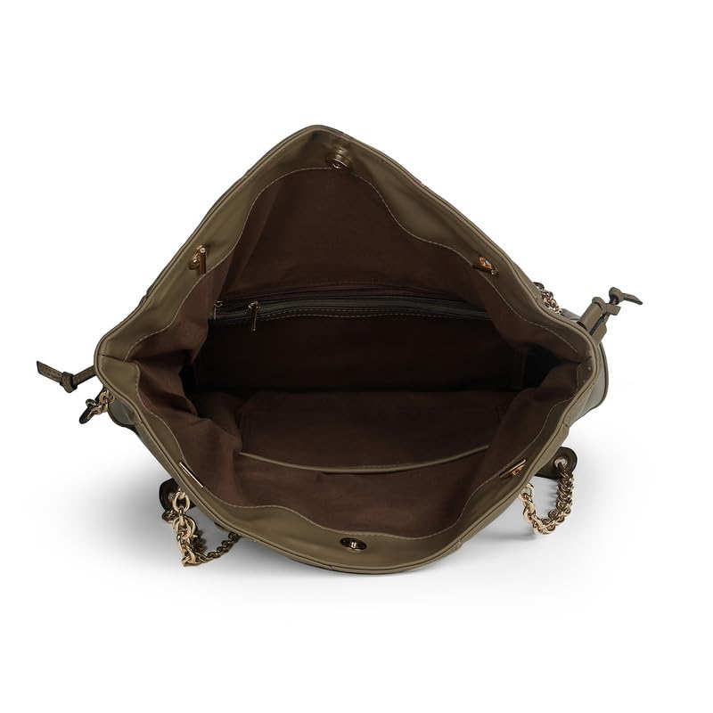tresmode SKOPJE Khaki Vegan Leather Handbag