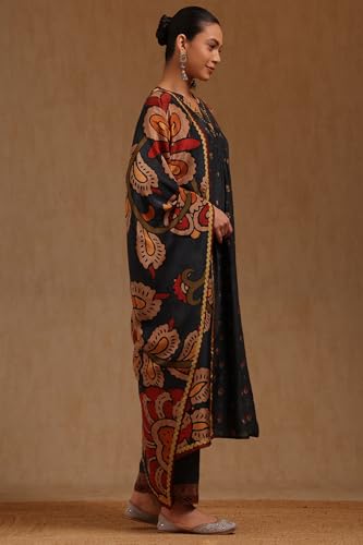 Soch Women's Muslin Salwar Suit Set (EWA5CD22274_Charcoal