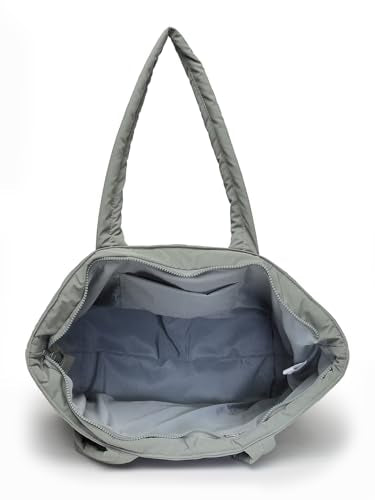 Anekaant Uno Sage Green Polyester Diamond Quilted Handheld Bag