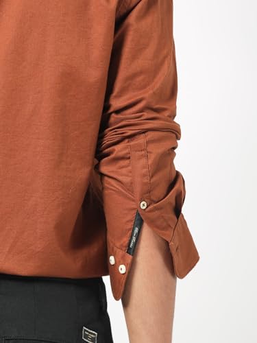 Rare Rabbit Men's Regular Fit Long Sleeve Plain Shirt