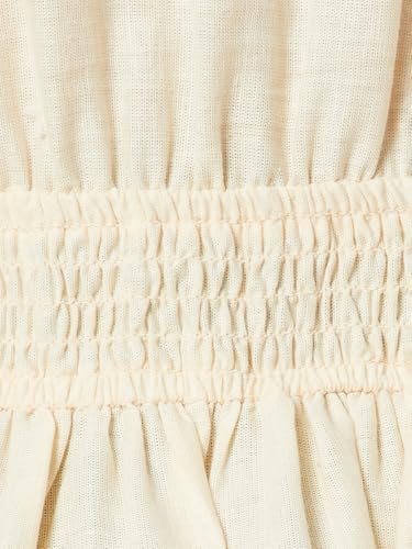 Max Women Printed A-line Dress(White_XL)