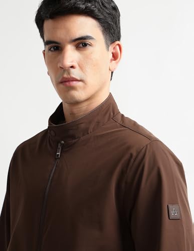 Arrow Sports Men's A-Line Coat (ASAKJK4720_Dark Brown