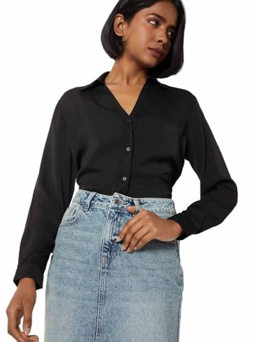 Max Women Solid Shirt (Black_L)