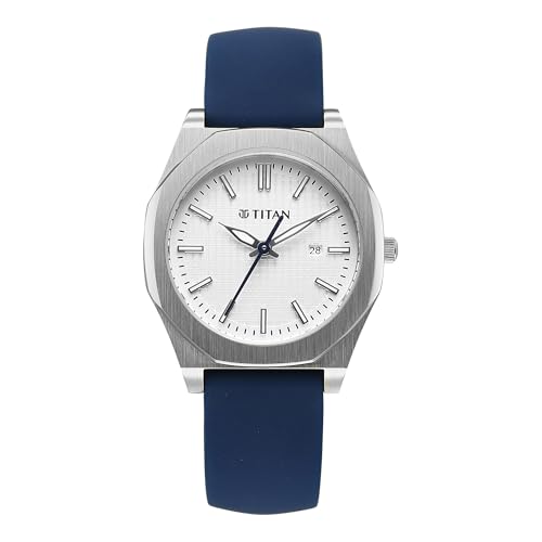 Titan Workwear Quartz Round White Dial Silicone Strap Watch for Women