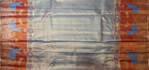 VFCollections Women's Traditional Handloom Kanchipuram Silk Pure Pattu Sarees | Rich Zari Woven Design | Unstitched Blouse (VFC459-2)