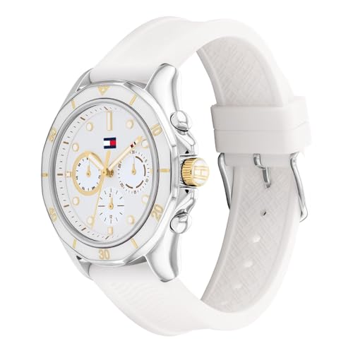 Tommy Hillfiger Brooklyn Quartz Multifunction White Dial White Silicone Strap Watch for Women