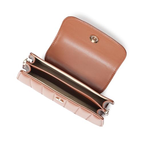 Fastrack Tan Stitchpop Sling | Quilted Faux-Leather Women’s Handbag | Sling with Dual Carry Options & Magnetic Closure