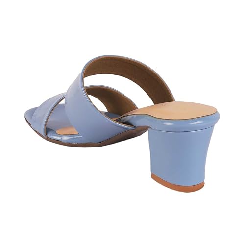 tresmode SANIA Blue Women's Dress Block Heel Sandals in Size 3 UK / 36 EU