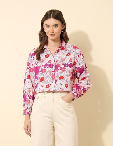 U.S. POLO ASSN. Relaxed Fit Floral Printed Shirt (UWSS25SHT188_Multi-Colour_S)