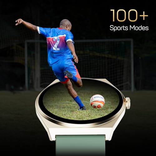 Fire-Boltt Phoenix Nova Smartwatch 1.43” Slim Super AMOLED Display, 466x466 Pixel Always-On Display, Bluetooth Calling, Health Tracker for Men & Women Mist Jade