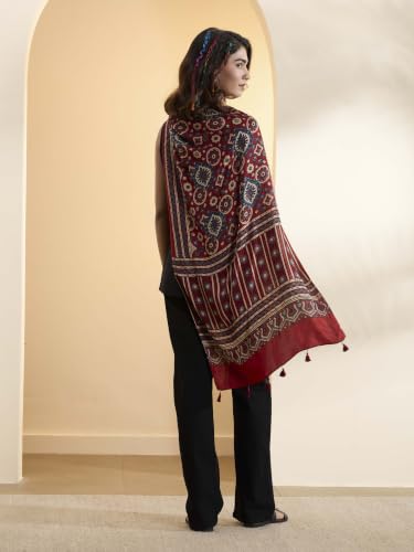BIBA Ajrakh Modal Silk Casual Dupatta