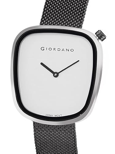 Giordano Analog Wrist Watch for Women with Stylish Metal Strap, Square dial and 3 Hand Mechanism