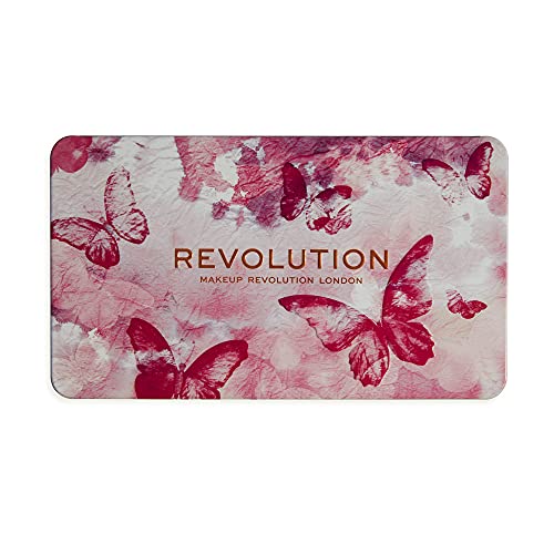 Makeup Revolution Butterfly forever Flawless Shadow Palette | 18 matte & shimmer shades | Highly pigmented matte finish |Rosy tints and pearly ethereal metallics |Easy to blend and layer | 19.8gm
